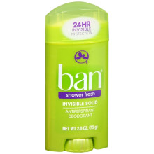 Ban Invisible Solid, Antiperspirant & Deodorant, Shower Fresh 2.6 oz (73 ml)