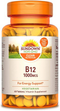 Sundown Vitamin B-12 High Potency 1000 mcg, 60 Tablets 60 Count