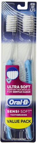 Oral-B Ultra Soft Comfort Trim Bristles Sensi Soft Toothbrushes, Twin Pack