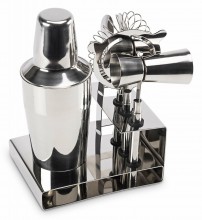 Miko High Grade Stainless Steel Silver Finish Premium Cocktail Bar Set of 6