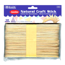 Jumbo Natural Craft Sticks, 50 pcs