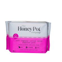 The Honey Pot Company: 100% Organic Cotton Cover Regular Pads with Wings, 20 ct