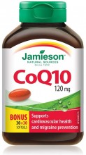Jamieson CoQ10, 120mg, Bonus 30+30 softgels