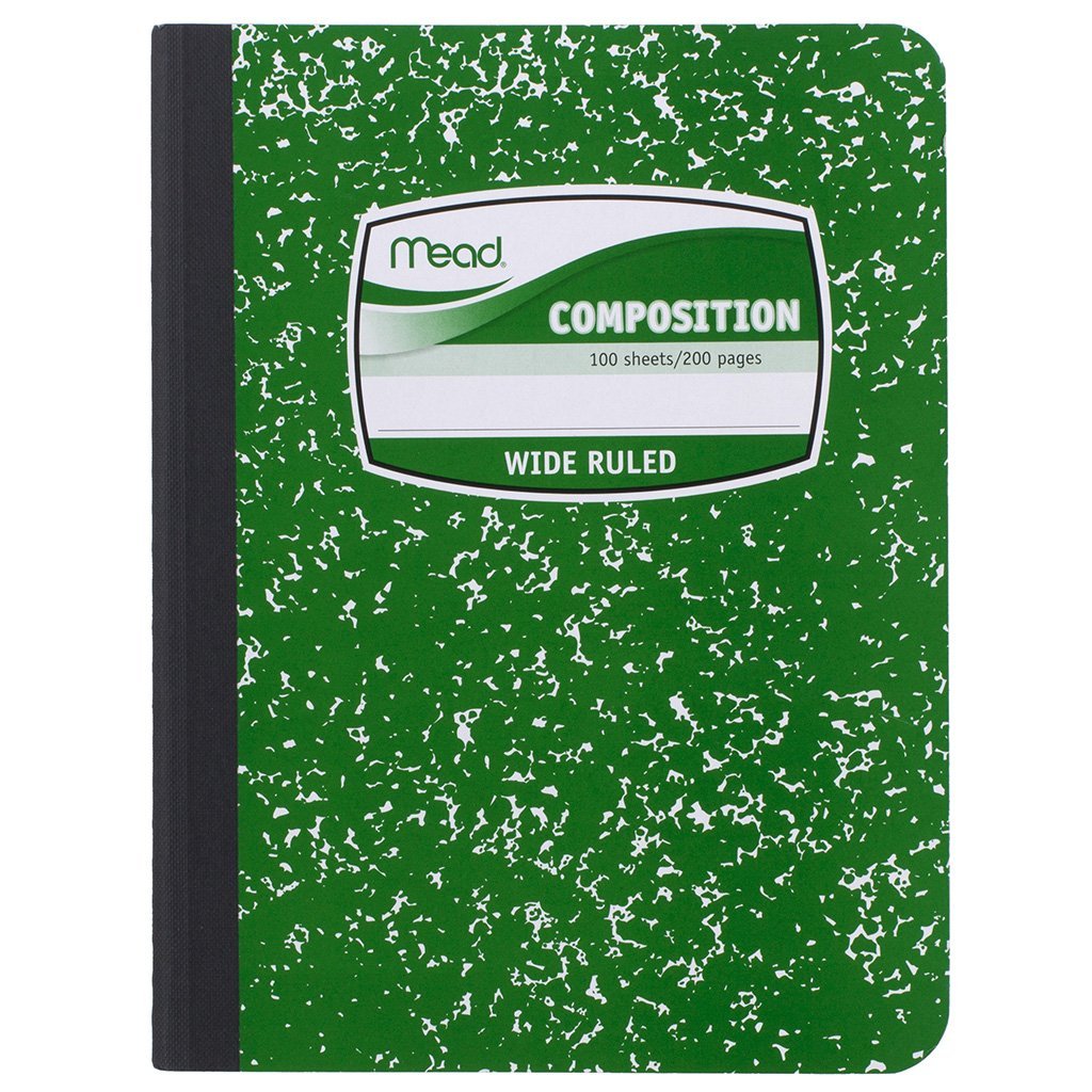 9.75 x 7.5 Inch Wide Ruled 2 Set Brand Mead Composition Book, Model 72249 Notebook Color Green 