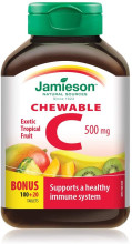 Jamieson Chewable Vitamin C 500 mg Tropical Fruit Flavour