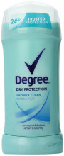 Degree Dry Protection Shower Clean Invisible Solid, 2.6 Oz